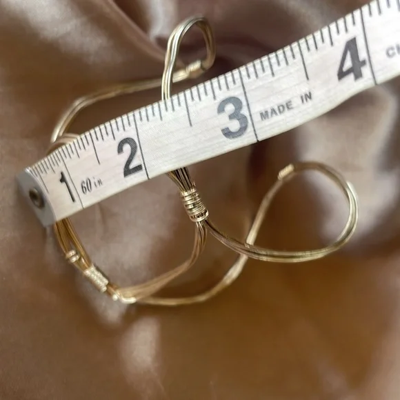 Local Artisan Gold Cuff Bracelet Heart Shape Handmade Valentine’s Day Gift Ready - Picture 7 of 8